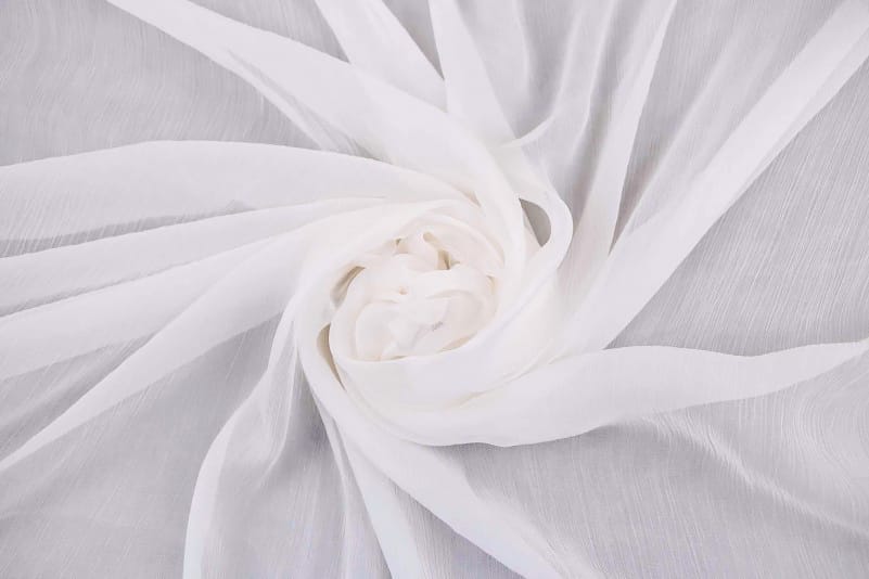 Close-up of Luxe Italian tulle used in handcrafted wedding veils.
